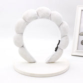 WHITE Color Velvet Spa Headband For Face Washing And Skincare