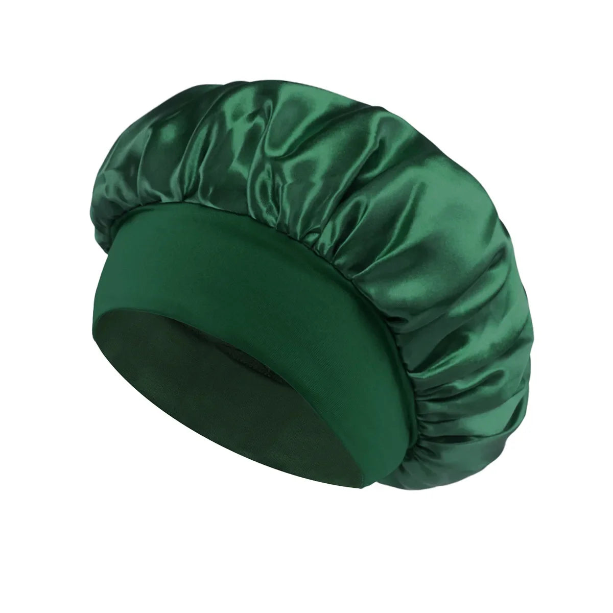 verde escuro Cor Touca De Cetim Para Dormir Feminina Com Elástico Suave