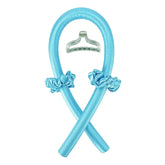 Blue with Clip Color Heatless Curling Headband Set – Soft Foam No-Heat Rollers