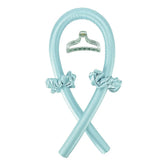 Mint Green with Clip Color Heatless Curling Headband Set – Soft Foam No-Heat Rollers