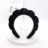 black Color Velvet Spa Headband For Face Washing And Skincare