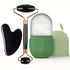 3pcs set-Green Color Silicone Ice Face Roller Set With Gua Sha Massage Tools