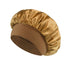 gold Color Women’s Satin Sleep Bonnet – Wide Brim, Soft Elastic Band