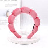 Watermelon red Color Velvet Spa Headband For Face Washing And Skincare