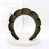 army green Color Velvet Spa Headband For Face Washing And Skincare