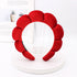 Red Color Velvet Spa Headband For Face Washing And Skincare