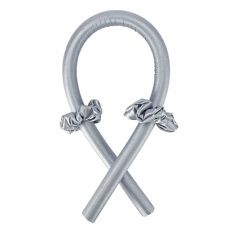 Grey no Clip Color Heatless Curling Headband Set – Soft Foam No-Heat Rollers