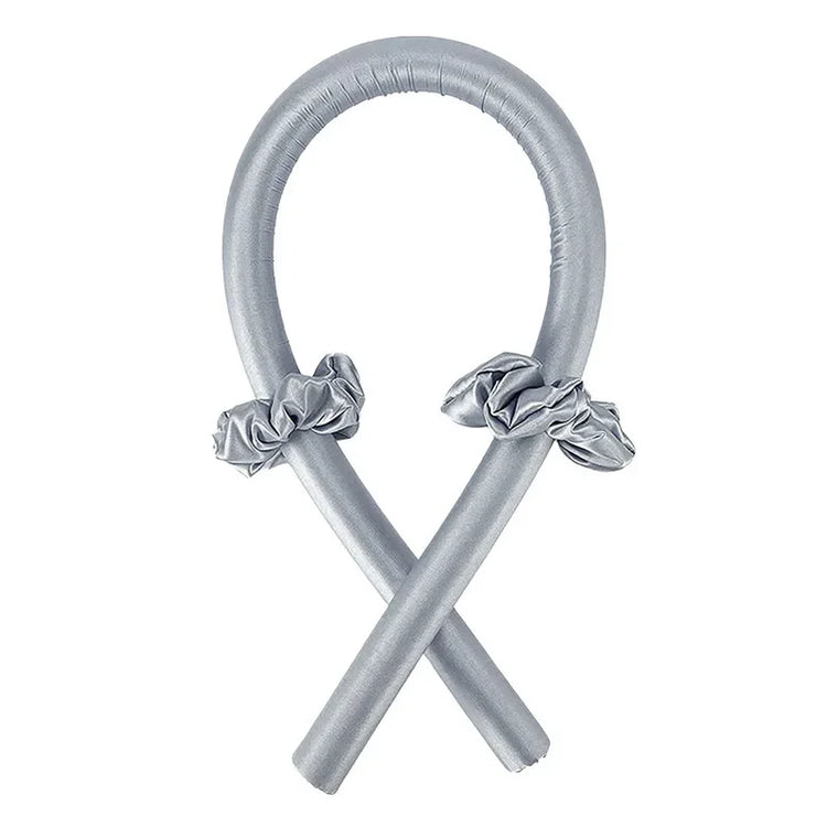 Grey no Clip Color Heatless Curling Headband Set – Soft Foam No-Heat Rollers