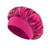 rose Color Women’s Satin Sleep Bonnet – Wide Brim, Soft Elastic Band