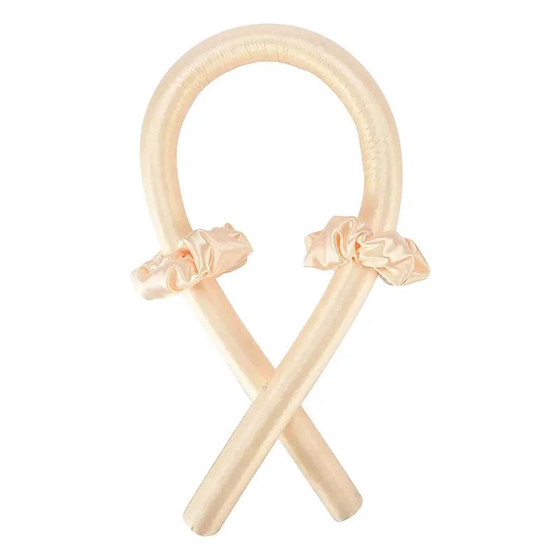 Champagne no Clip Color Heatless Curling Headband Set – Soft Foam No-Heat Rollers