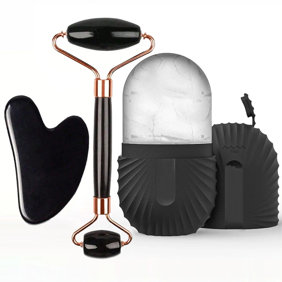 Silicone Ice Face Roller Set With Gua Sha Massage Tools