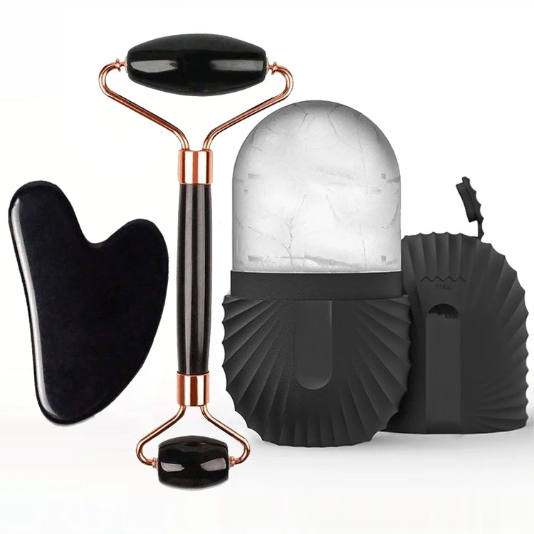 Silicone Ice Face Roller Set With Gua Sha Massage Tools