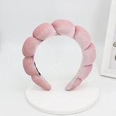 Pale Pinkish Grey Color Velvet Spa Headband For Face Washing And Skincare