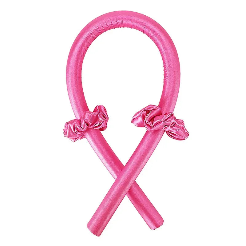 Rose Red no Clip Color Heatless Curling Headband Set – Soft Foam No-Heat Rollers