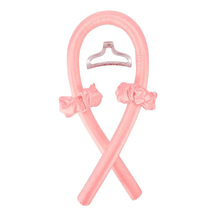 Flamingo with Clip Color Heatless Curling Headband Set – Soft Foam No-Heat Rollers